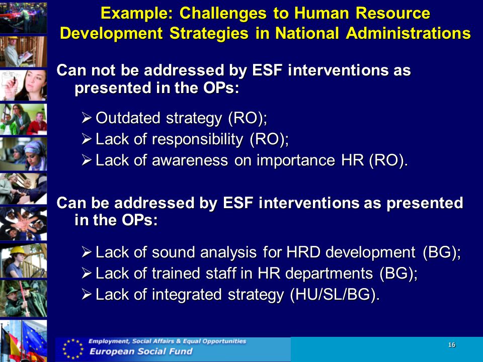 Example: Challenges to Human Resource Development Strategies in National Administrations