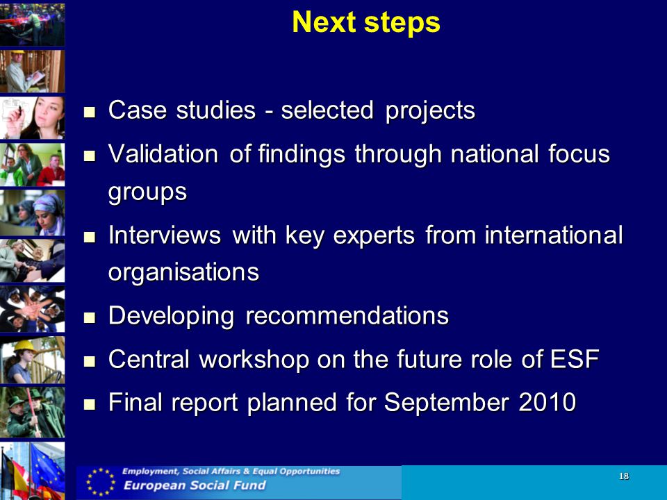 Next steps Case studies - selected projects