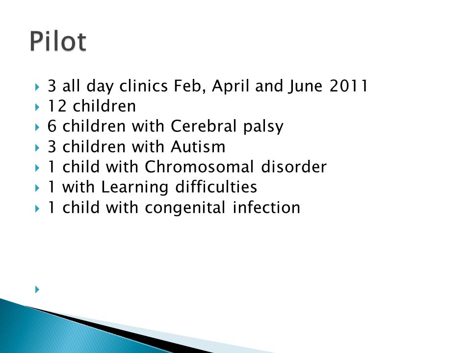 Pilot 3 all day clinics Feb, April and June children