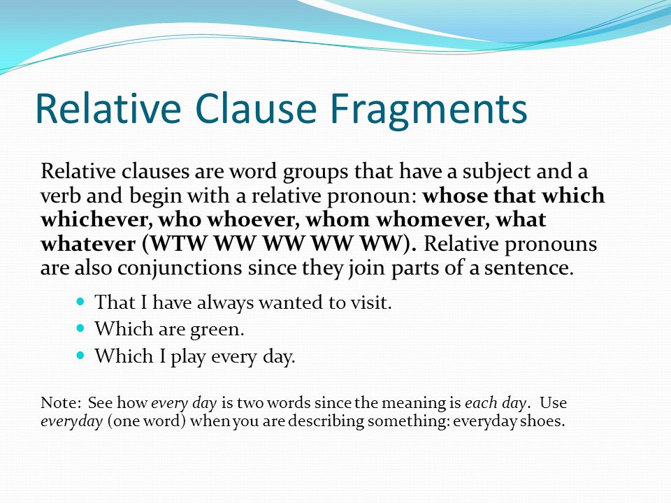 Relative Clause Fragments