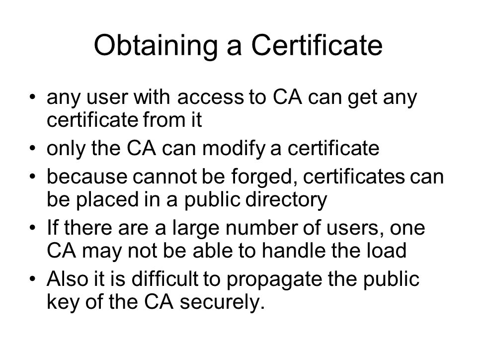 Obtaining a Certificate