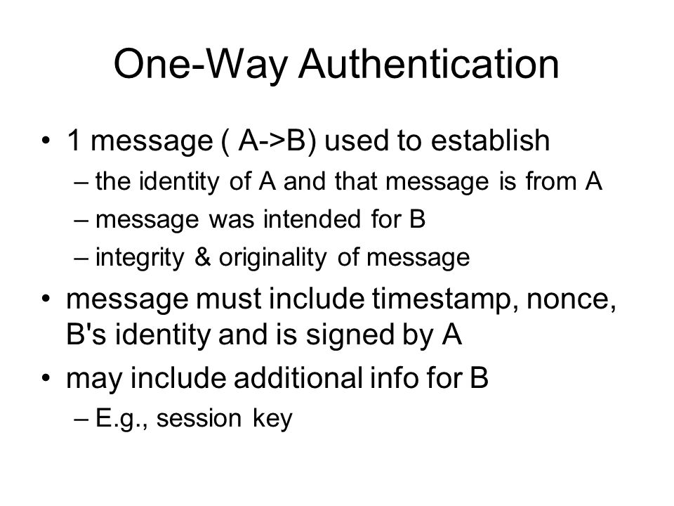 One-Way Authentication