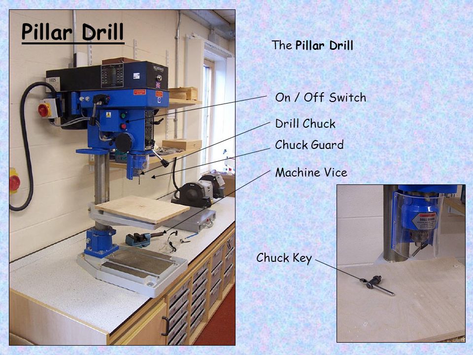 Pillar Drill The Pillar Drill On / Off Switch Drill Chuck Chuck Guard