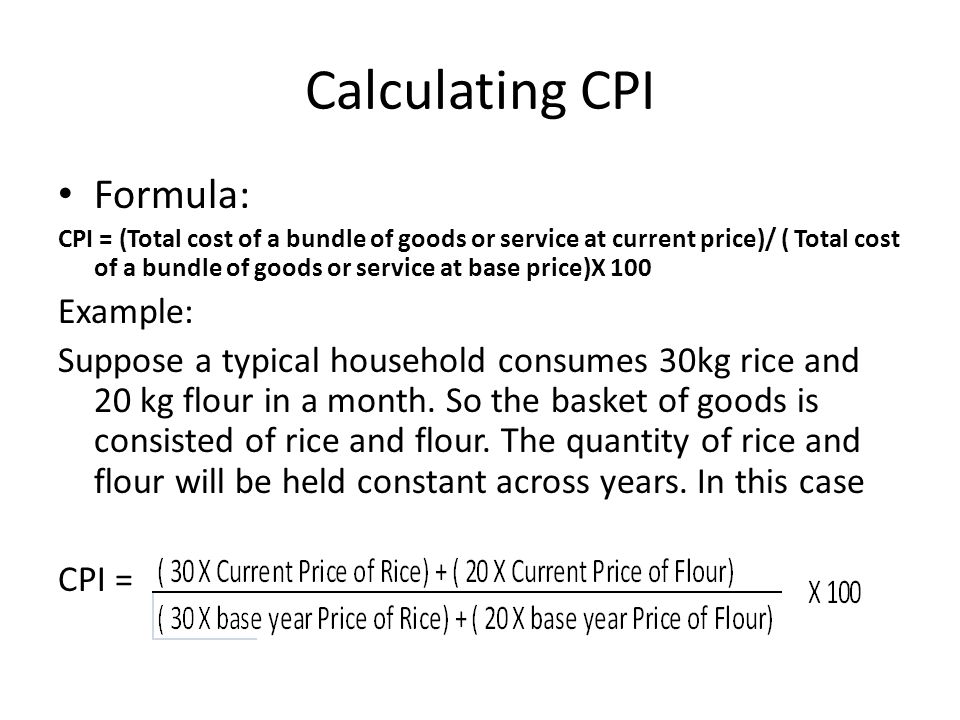 Calculating CPI Formula: Example: