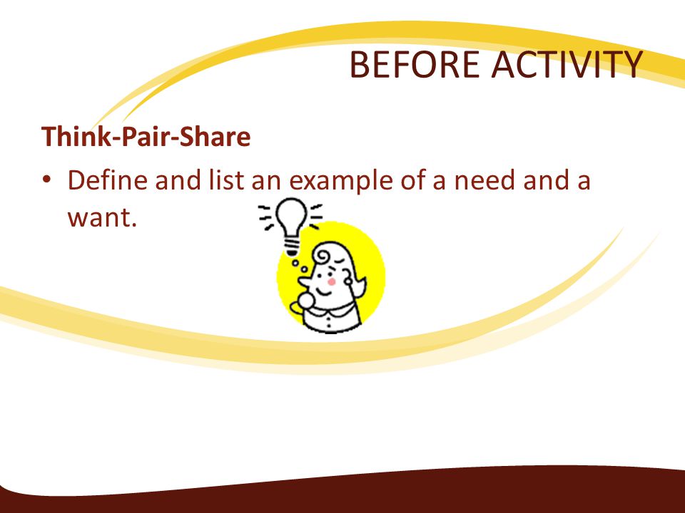 BEFORE ACTIVITY Think-Pair-Share