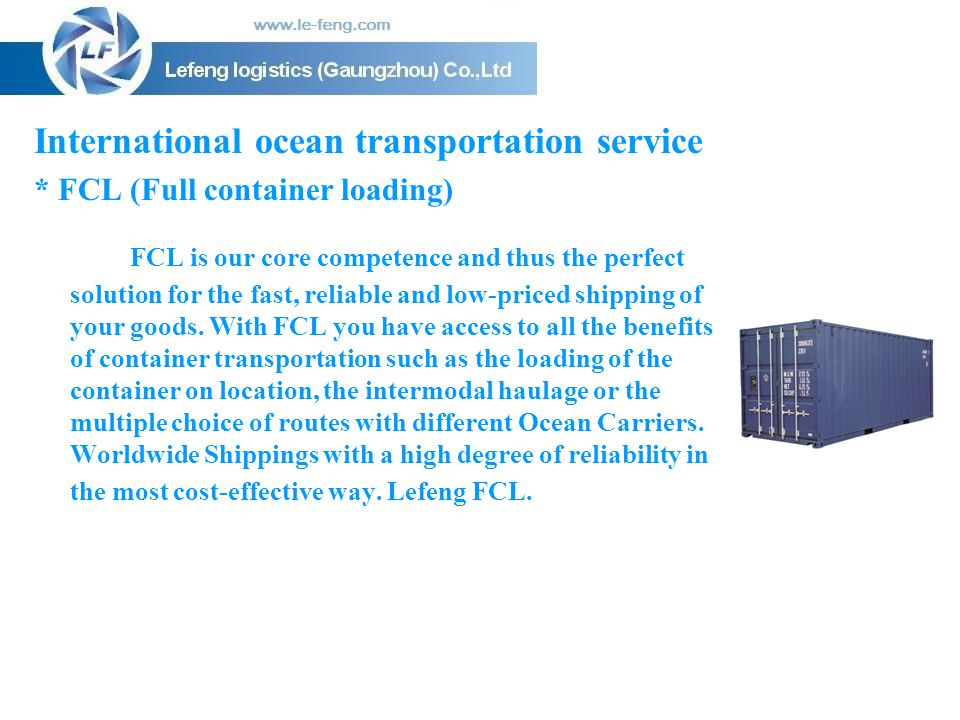 International ocean transportation service