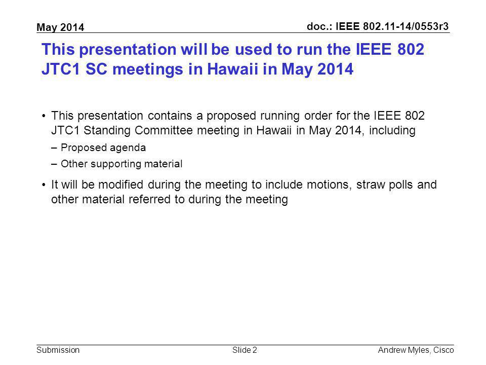 July 2010 doc.: IEEE /0xxxr0. This presentation will be used to run the IEEE 802 JTC1 SC meetings in Hawaii in May