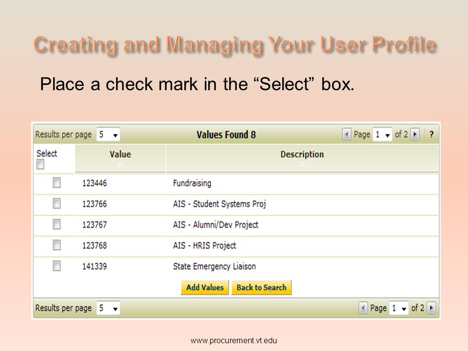 Creating and Managing Your User Profile