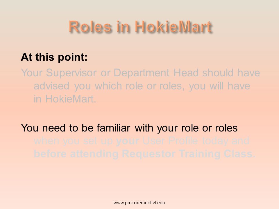 Roles in HokieMart