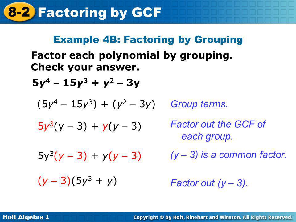 Example 4B: Factoring by Grouping
