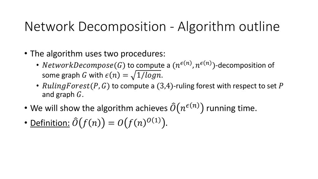 On The Complexity Of Distributed Network Decomposition Ppt Download