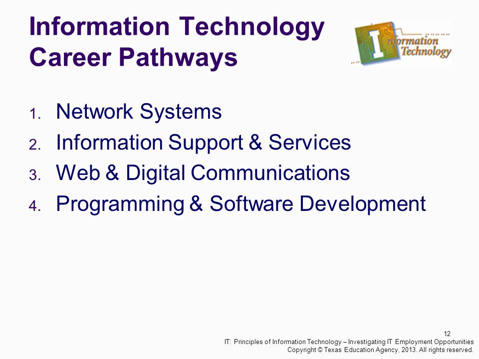 Information Technology Career Pathways
