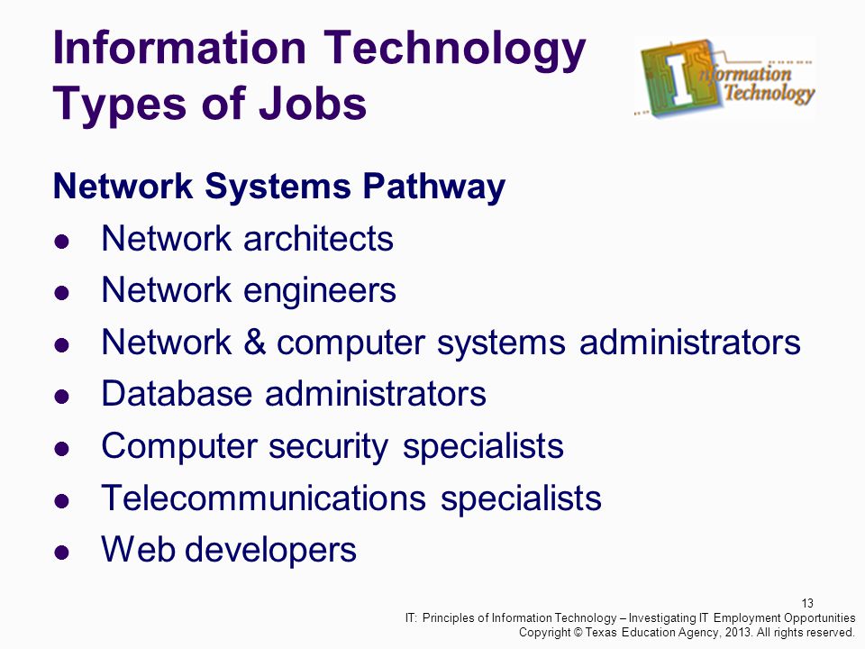 Information Technology Types of Jobs