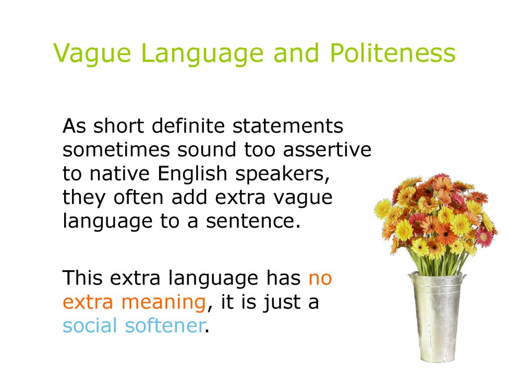 Vague Language and Politeness