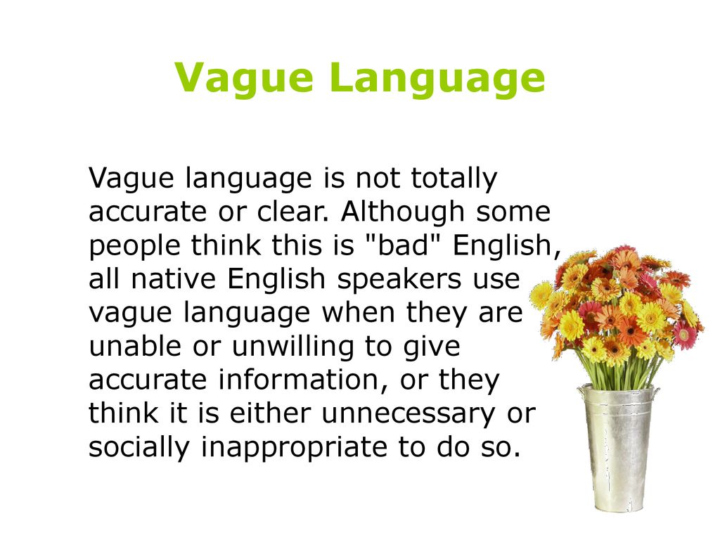 Vague Language