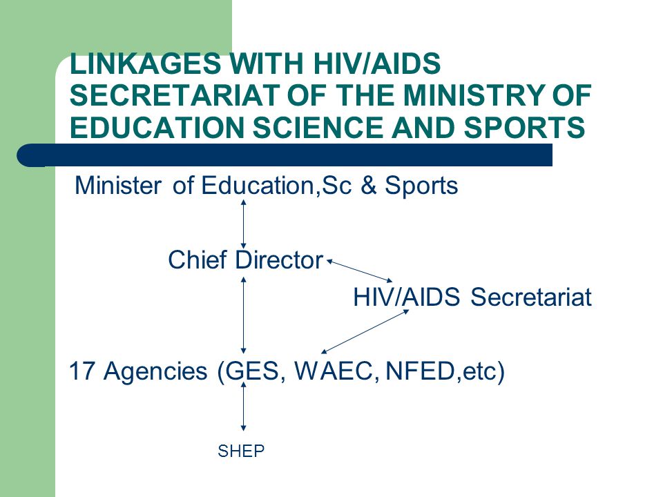LINKAGES WITH HIV/AIDS SECRETARIAT OF THE MINISTRY OF EDUCATION SCIENCE AND SPORTS