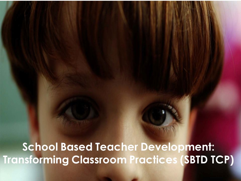 Objective To provide you with an overview of the School Based Teacher Development: Transforming Classrooms Programme.