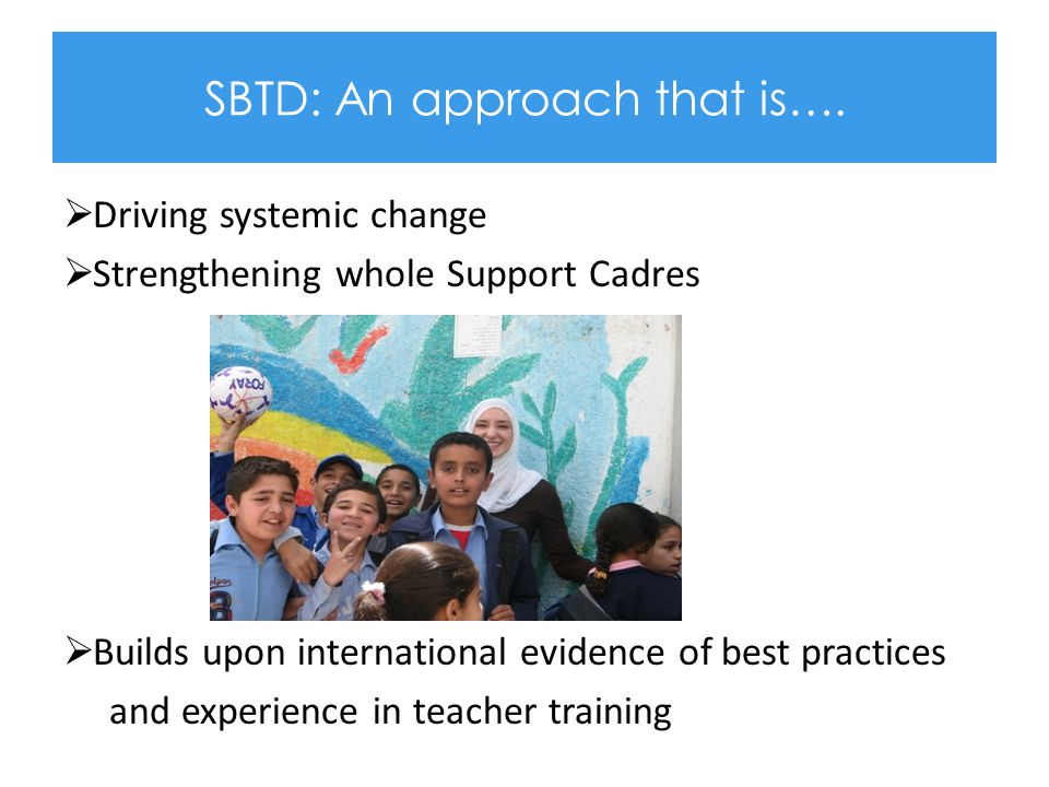 SBTD: An approach that is….