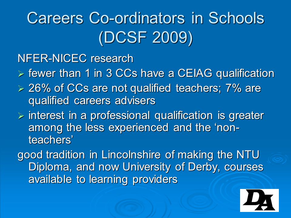Careers Co-ordinators in Schools (DCSF 2009)