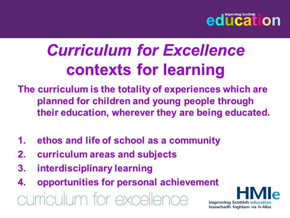 Curriculum for Excellence contexts for learning