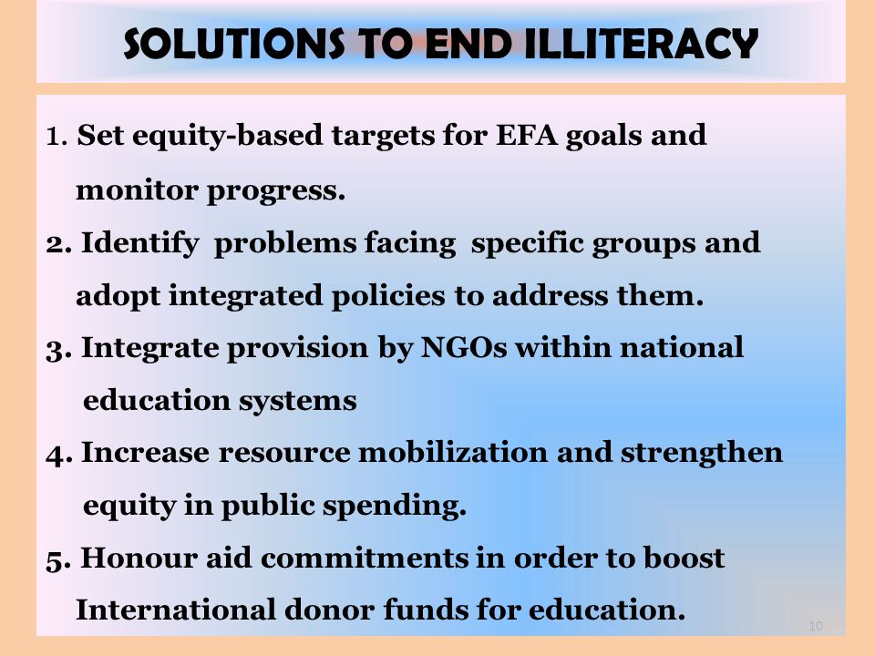 SOLUTIONS TO END ILLITERACY