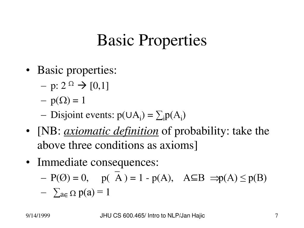 Introduction To Natural Language Processing Probability Ppt Download