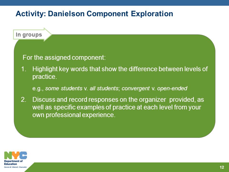 Activity: Danielson Component Exploration