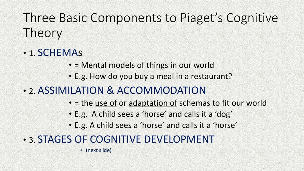 components of piaget's theory of cognitive development