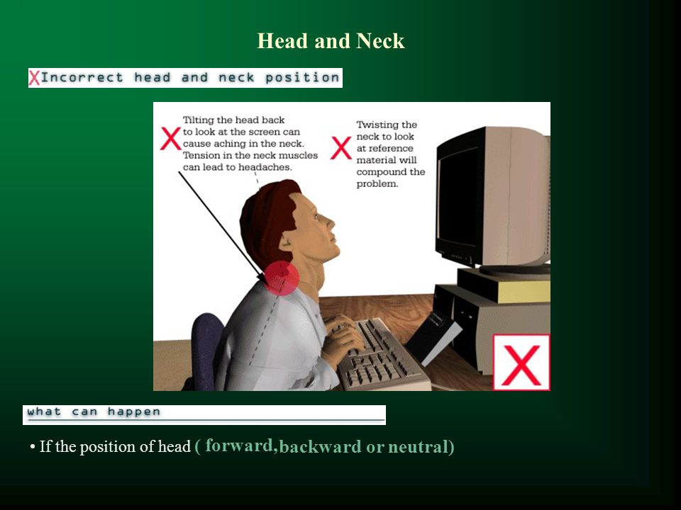 Head and Neck If the position of head ( forward, backward or neutral)