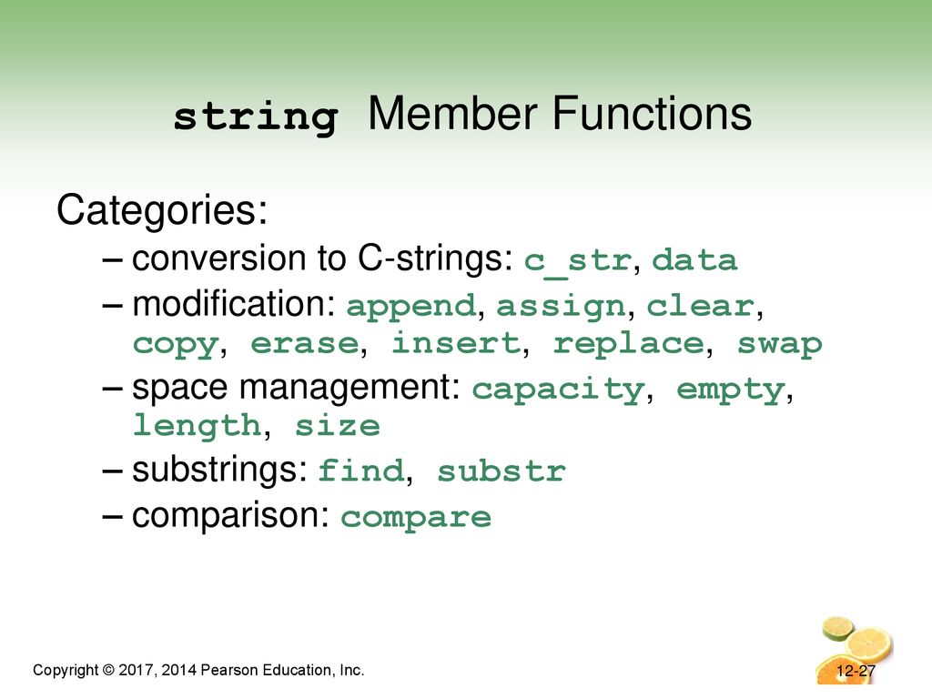 Chapter 12: More on C-Strings and the string Class - ppt download