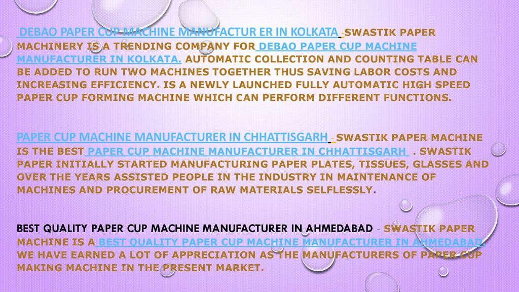fully automatic paper cup making machine manufacturers in kolkata