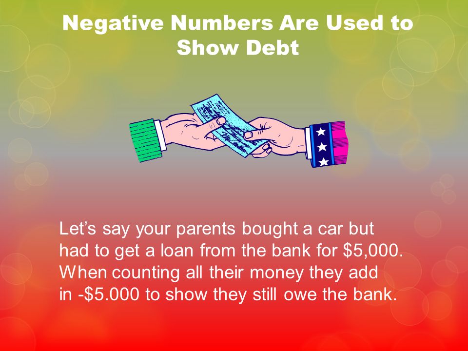 Negative Numbers Are Used to Show Debt