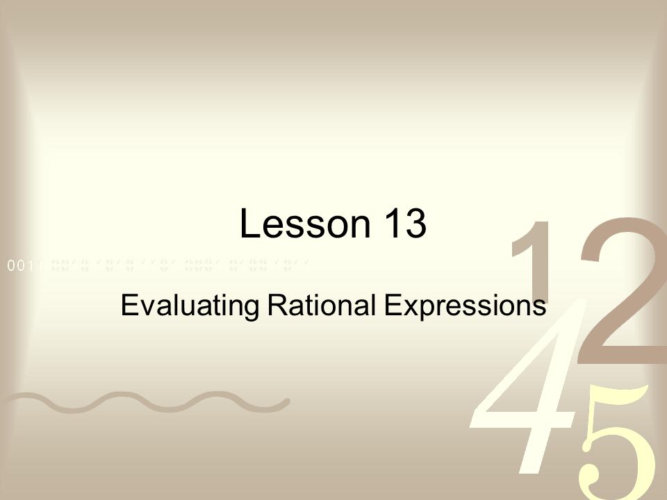 Evaluating Rational Expressions