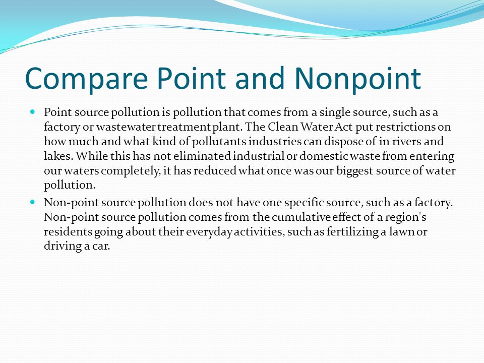Compare Point and Nonpoint