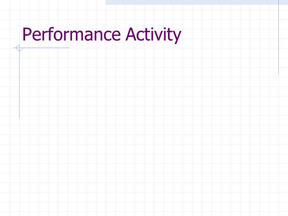 Performance Activity