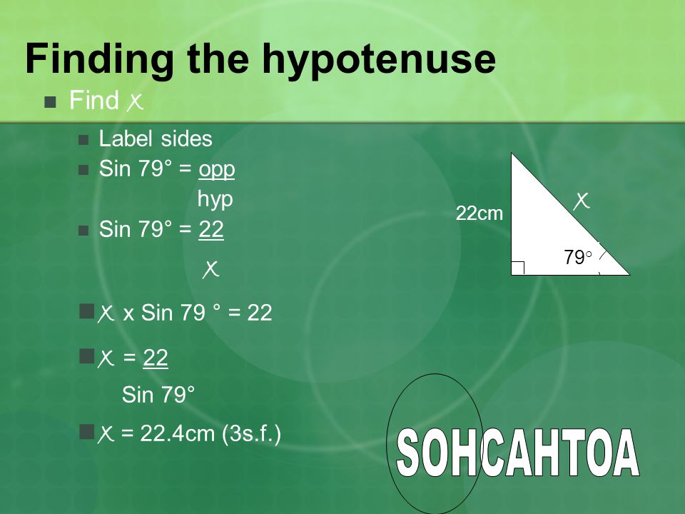 Finding the hypotenuse