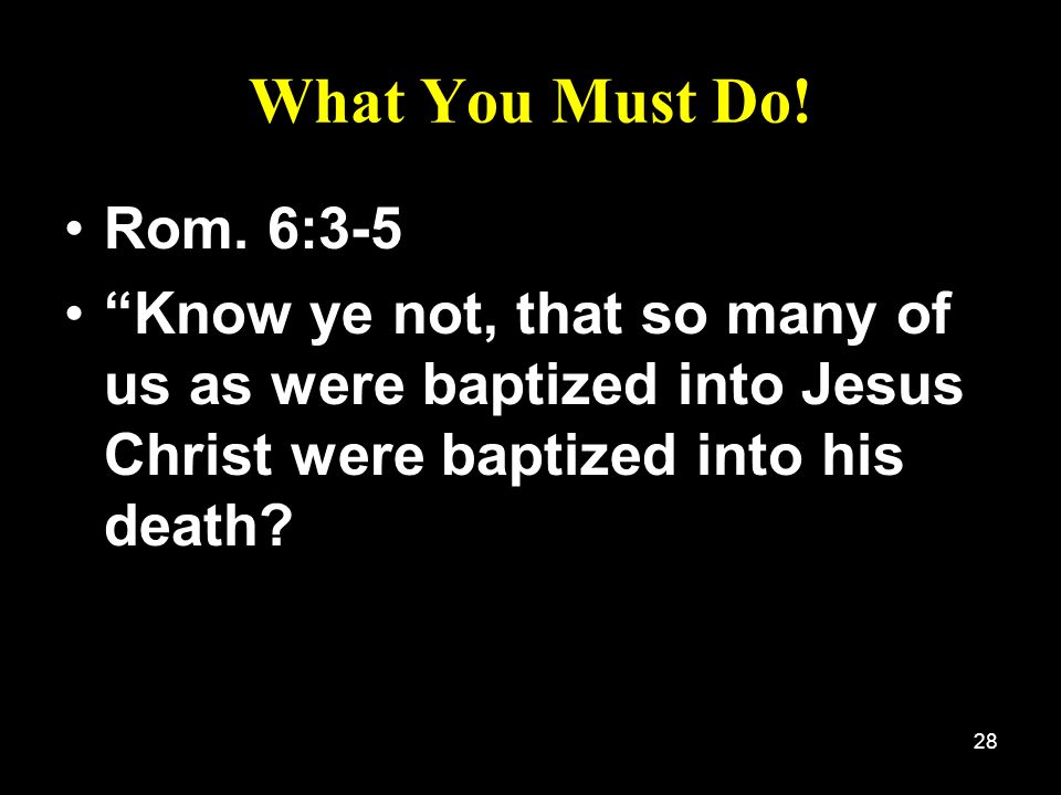 What You Must Do. Rom. 6:3-5.