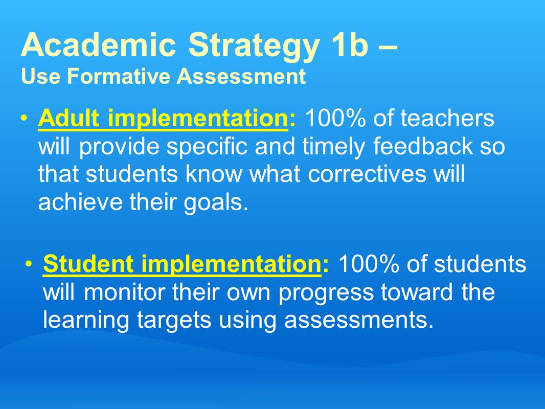 Academic Strategy 1b – Use Formative Assessment