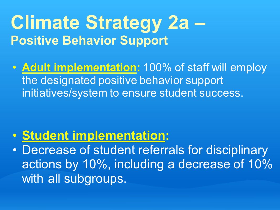 Climate Strategy 2a – Positive Behavior Support