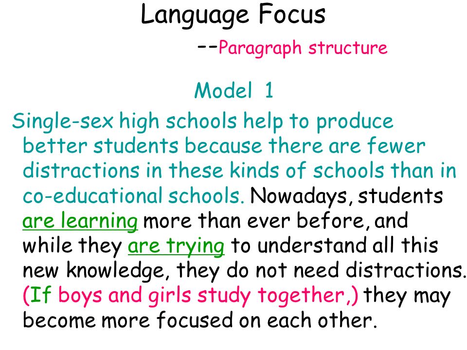 Language Focus --Paragraph structure