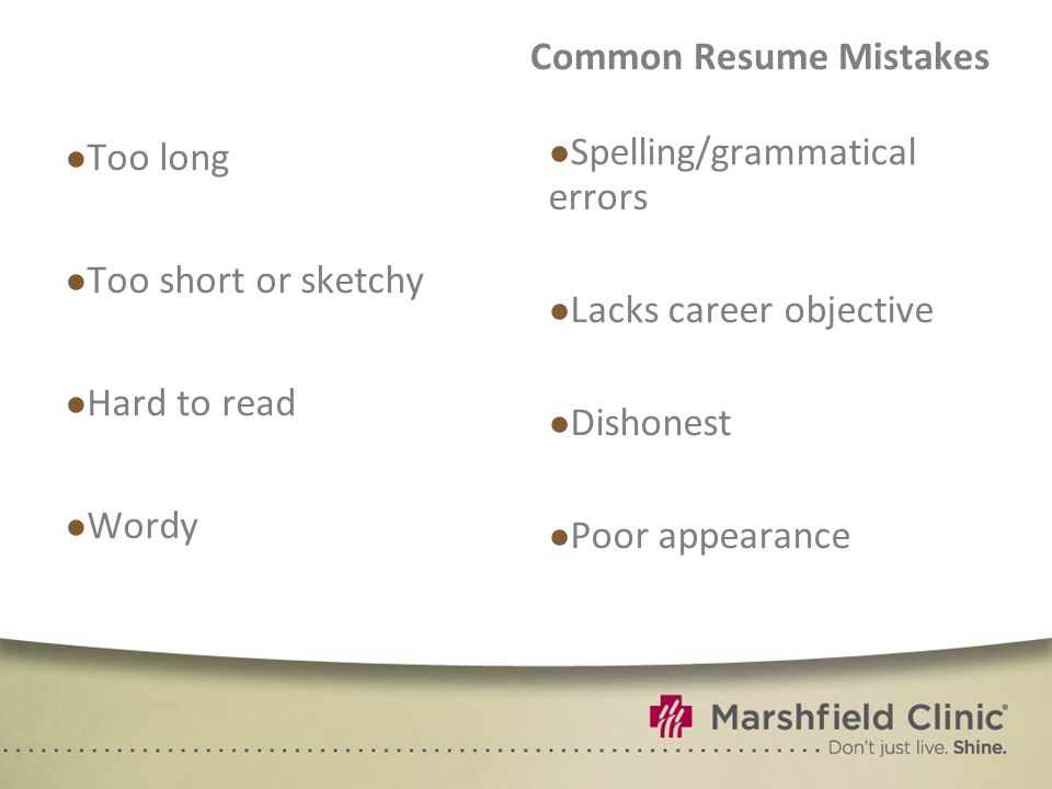 Common Resume Mistakes