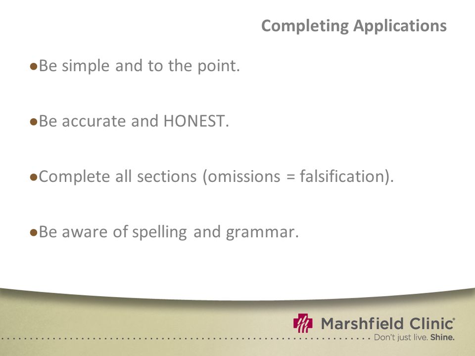 Completing Applications