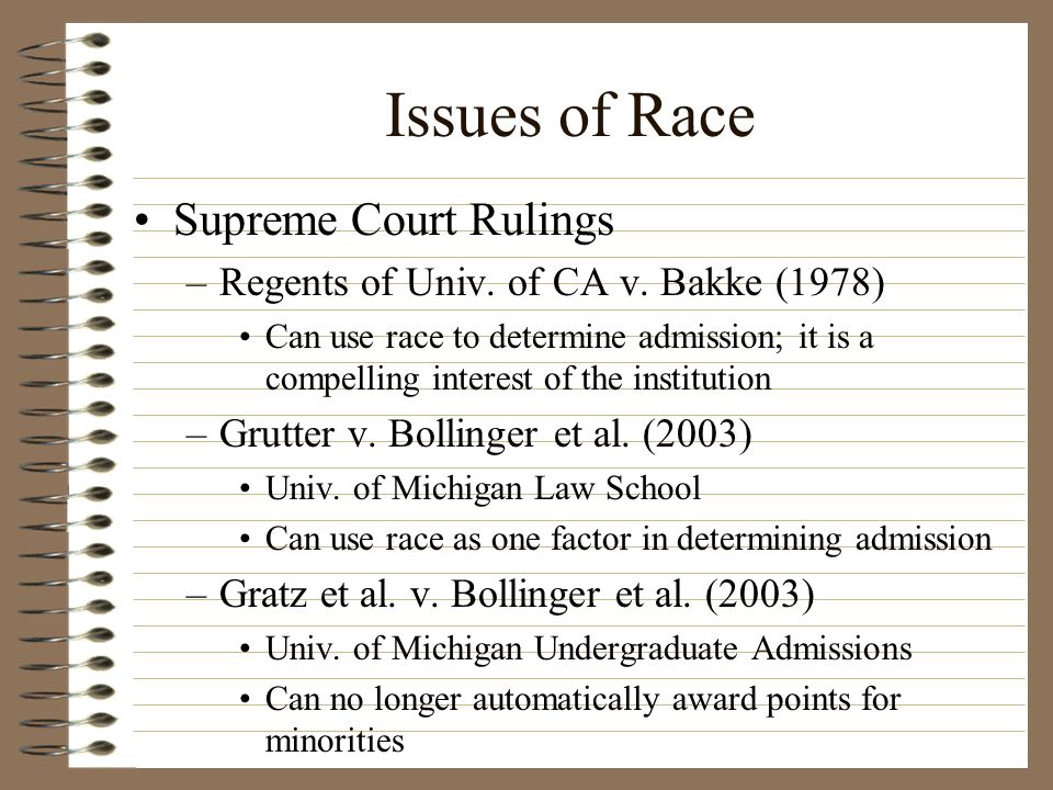 Issues of Race Supreme Court Rulings
