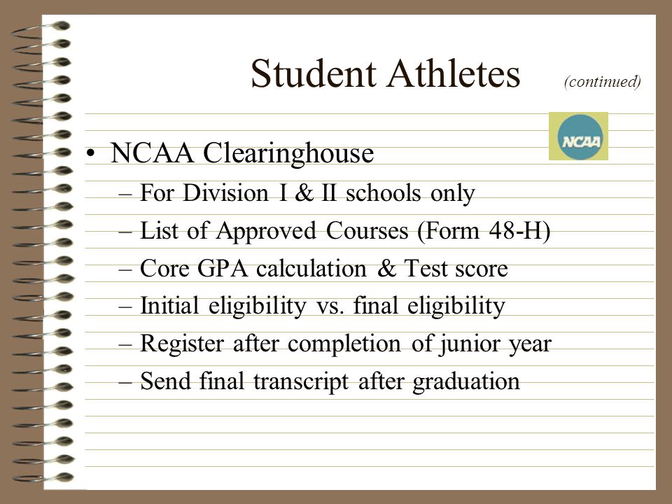 Student Athletes (continued)