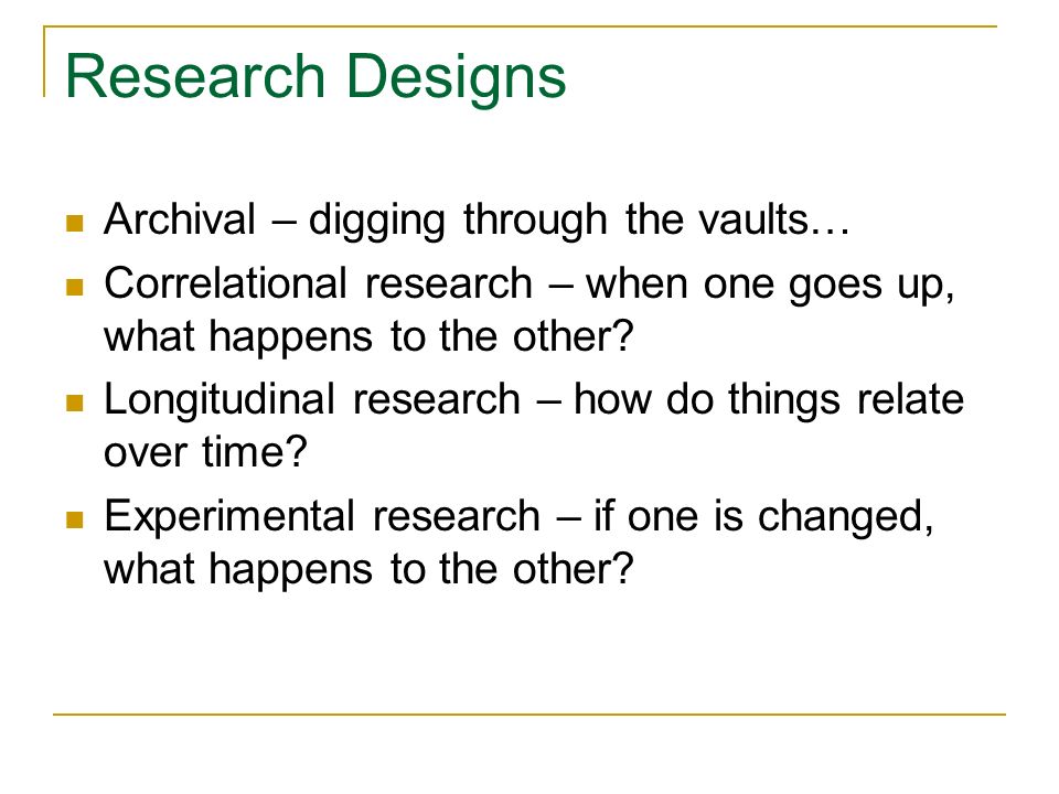 Research Designs Archival – digging through the vaults…