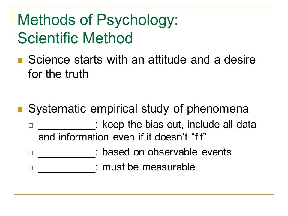 Methods of Psychology: Scientific Method