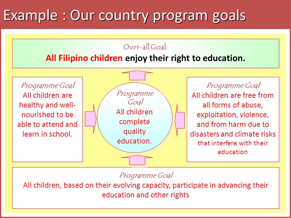 Example : Our country program goals