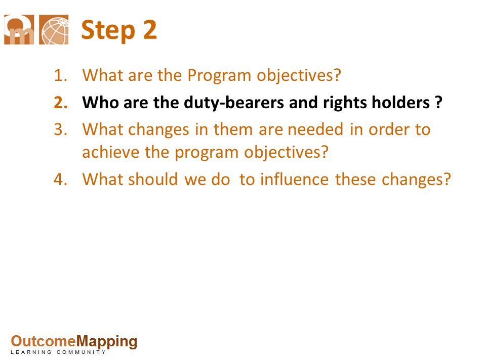 Step 2 What are the Program objectives