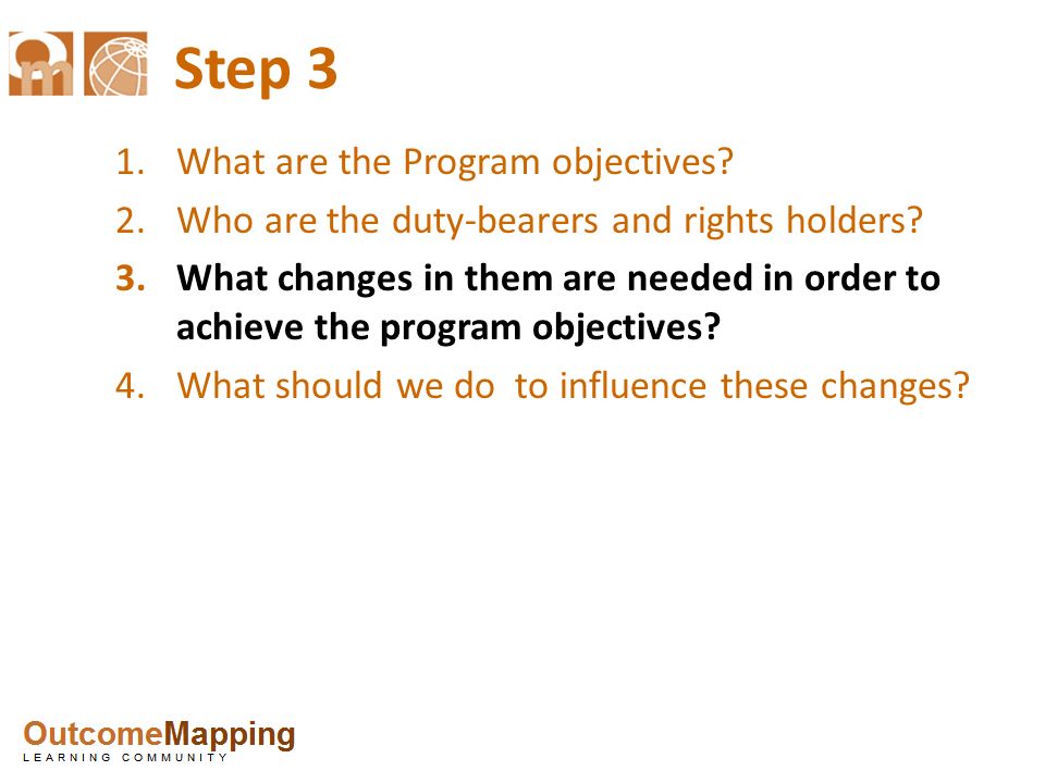 Step 3 What are the Program objectives