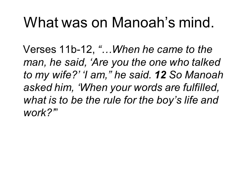 What was on Manoah’s mind.